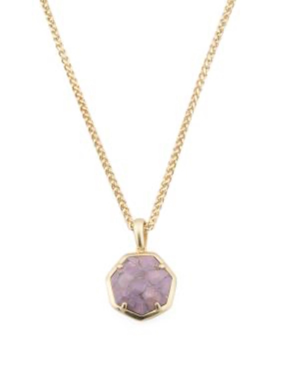 Kendra Scott Gold Necklace with Lavender Magnesite Pendant - 14K  Over Brass